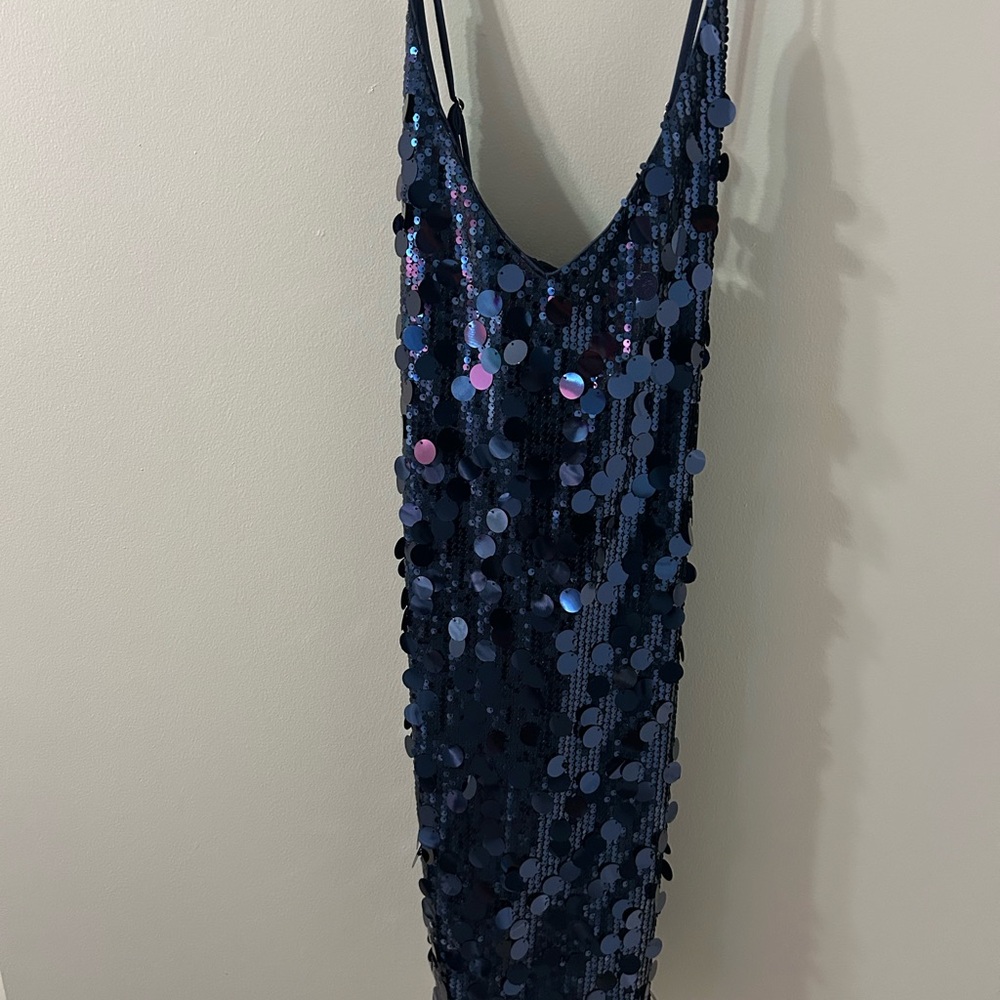 CIDER navy sequin dress